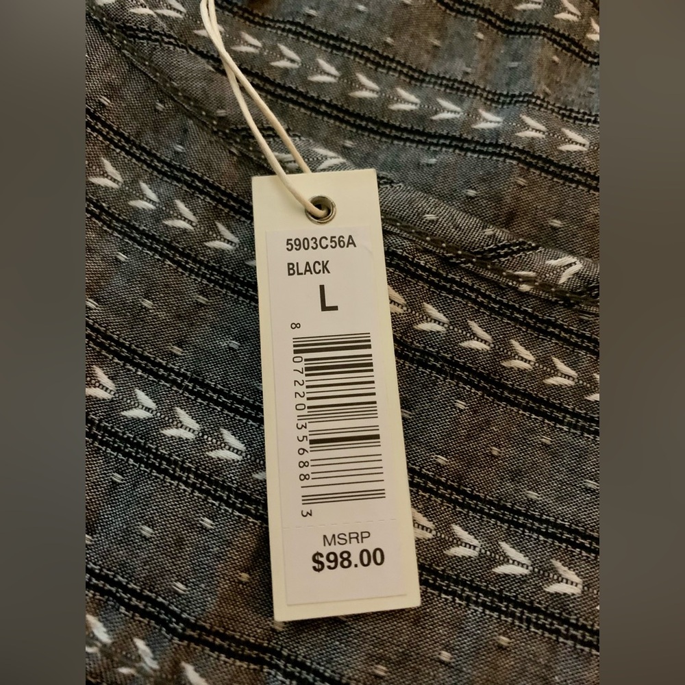 NWT Max Studio Sleeveless 100% Cotton Dress -Size L - Gray with White Details - Picture 5 of 5